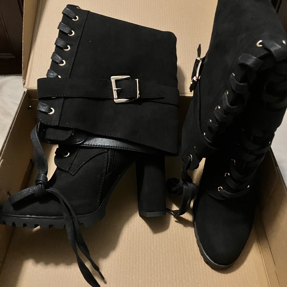 Black, heeled boots